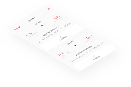 Animation showing the booking management steps in the app
