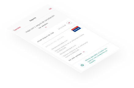 Animation showing the booking management steps in the app