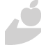 Logotipo, una figura y una manzana