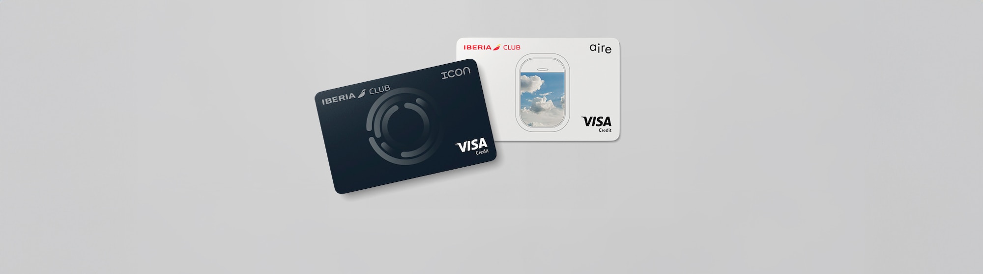 The image shows two credit cards.