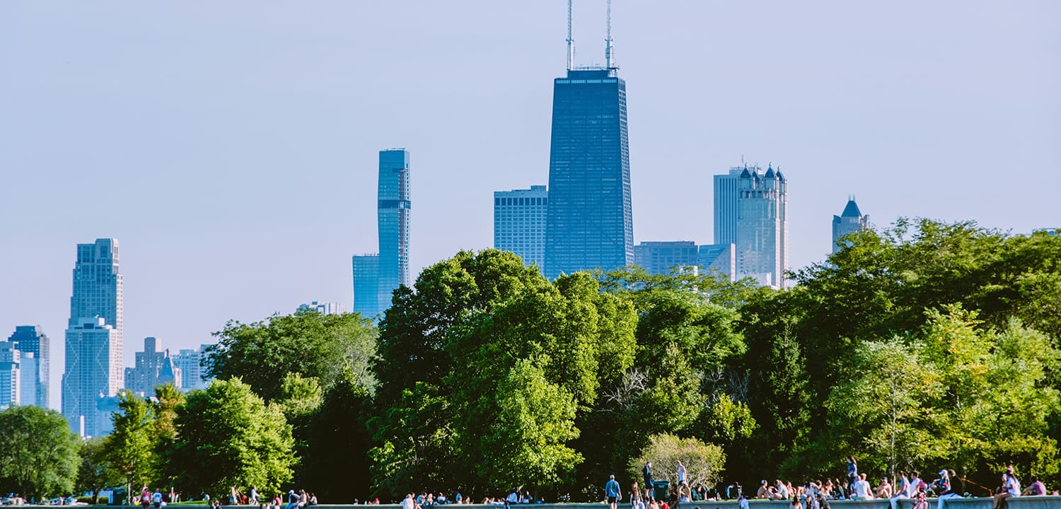View of Lincoln Park, one of Chicago’s largest green areas